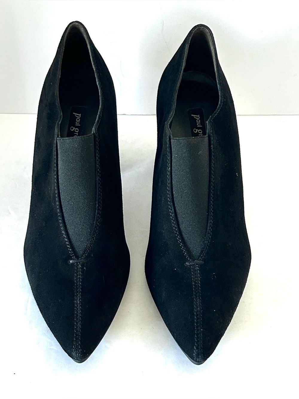 Paul Green Stacia Black Suede Heeled Bootie Ankle Boot Shoe UK3 Size US 5.5
